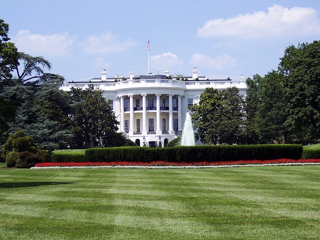 The White House in the distance of a highly manicured turfgrass area, likely devoid of pollinators.